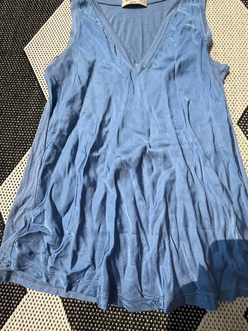Light Blue V-Neck Sleeveless Tank Top